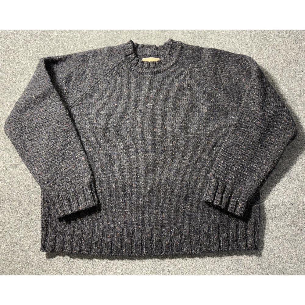 VTG 90s Abercrombie & Fitch 100% Wool Sweater Womens Medium Navy Speckle
